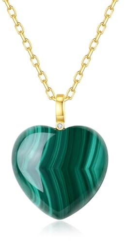 COAI Damen Kristall Halskette mit Herzanhänger und 18K Gold Edelstahlkette