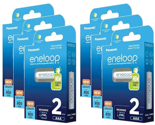 Eneloop Micro AAA 800mAh Ni-MH Rechargeable Batteries Pack of 6 x 2
