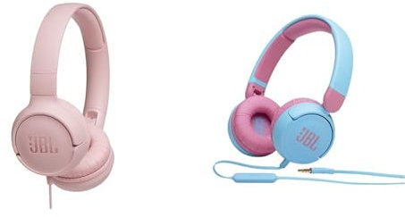 JBL Tune500 - Casque Supra-auriculaire avec Fil - Léger et Pliable - Écouteurs Confortables & JR310 – Casque Filaire avec Micro pour Enfants – Léger, Confortable et Pliable