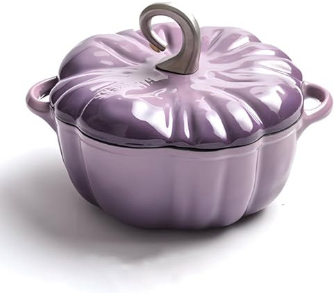 Cocotte De Calabaza, Olla Esmaltada Con Forma De Calabaza De 3,7 L, Olla De Calabaza Con Tapa, Olla Para Estofado, Olla Para Sopa, Regalo De Decoración De Acción De Gracias De Halloween,Orange
