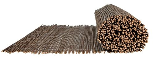BURI 6 Stück Weidenmatte 150x50cm Zaun Sichtschutz Holz für Garten Balkon Terrasse 6er Set