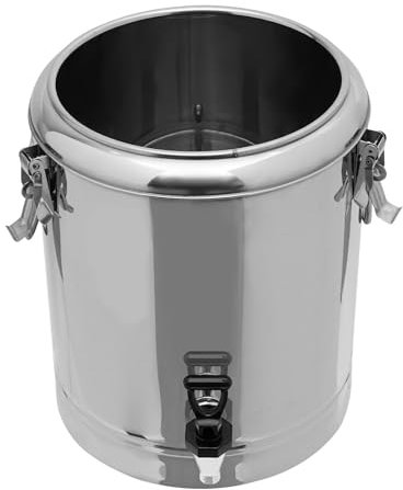Dettchan 20L Silber Isolierter Warmer Suppentopf, Edelstahl Frühstücks Suppentopf Thermobehälter 26.5 * 40cm, für Partys Freien Reisen Restaurants