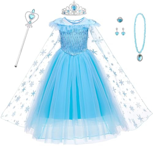 AYBUY Robe Enfant de Princesse, avec Accessoires de Baguette Magique