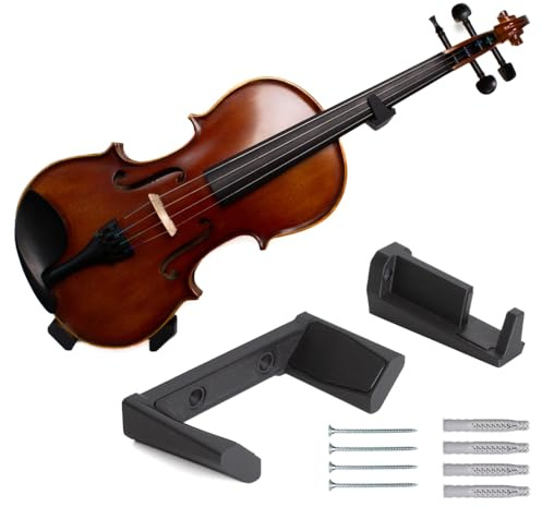 CrunchyWorks Support de violon incliné réglable et incliné réglable Support mural Crochet avec équipement de montage Support mural Support de violon Noir