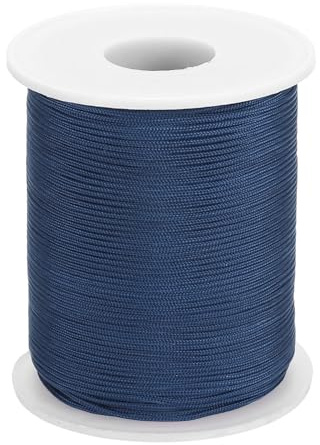 sourcing map Braided Lift Shade Cord, 1mm 109 Yards Roman Shades Cord Braided Nylon Cord String Necklace Bracelet String Cord for Roman Blind Shade Rollers DIY Craft, Dark Blue