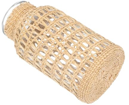 TOPBATHY Rattan Glass Vase Flower Container Tulip Vase for Living Decor Home Decorative