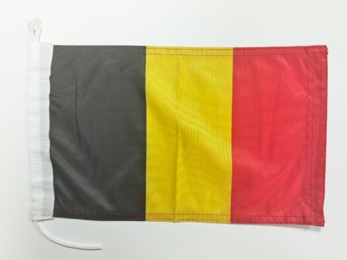 Premium- Belgien Bootsflagge 20 x 30 cm. Stoffgewicht – bedruckt, robust mit Strick und Schlaufe nautisch Flagge von, 20 x 30 cm (Belgien)