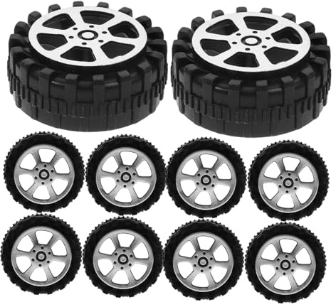 BESPORTBLE Replacement Small Wheels 4.2cm Diameter 30 Pcs Black Synthetic Material Not Deformation for Car Toys and Crafts Models for DIY Handmade Crafts