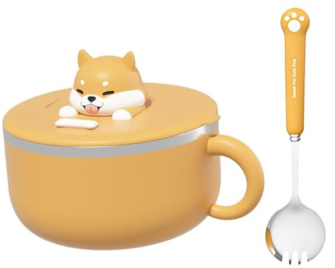 Instant Noodle Bowl - Enhanced Ventilation Heating Cup Noodles Soup Bowl with Lid | Heat-Preserving Seal Ramen B0wls with Handles | Ramen Cooker Soup B0wl for Dorm Officees Workers Cooking Kitchen