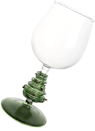 BUBEFSKD Árbol de Navidad Copa de vino alta Goblet Stemwares Vaso refinado Flauta de champán para fiestas Bebidas de temporada