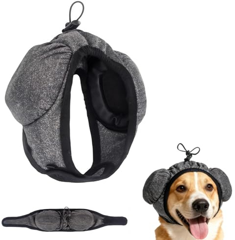 Générique Casque antibruit pour Chiens, Casque Anti-Bruit réglable pour Chien, Protection auditive pour Le toilettage, Orage, Visite vétérinaire, Voyage, Marche, Bain, Douche, S/M/L
