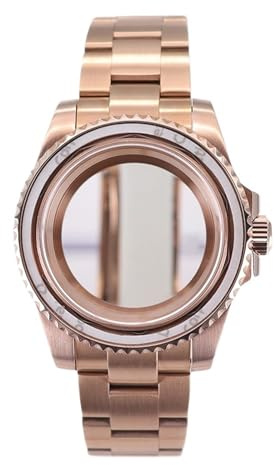 1 st 40 mm roséguld klockfodral Rem Safirglas for Nh35 Nh36 Nh34Nh38 Eta2824 Miyota8215 Urtavla 28,5(Brushed strap 7,For 8215)