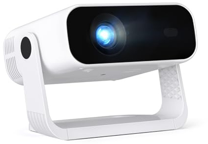 Smart Projector Built-in Apps, Android 14, Native 1080P 4K Supported WiFi 6 Bluetooth 5.2, 240 ANSI Lumens, Low Fan Noise (<31dB), Home Cinema Projector