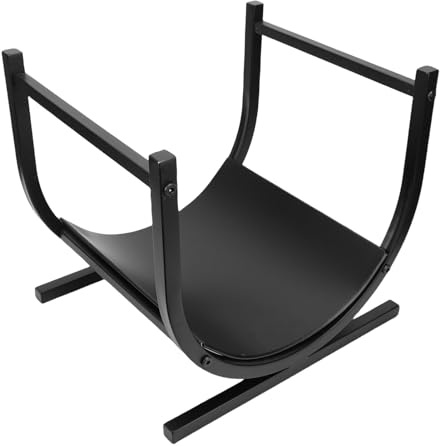 Yusat Vedställ, Kraftig Järnstock med Enkel Montering för inomhus- och Utomhusbruk, Platsbesparande Kompakt Design