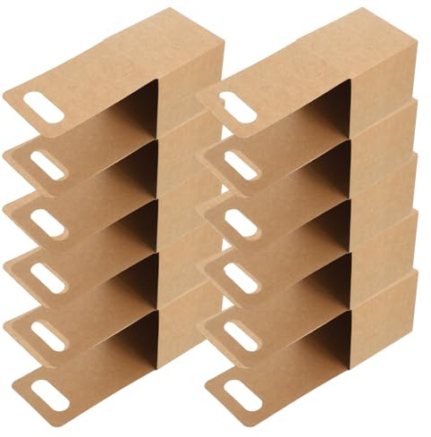 Artibetter 10 Unidades Portavasos de Papel Kraft Marrón Asa para Llevar, Soporte Individual para Bebidas Calientes o Frías, Diseño Plegable y Portátil para Café o Té