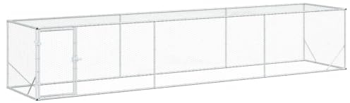 vidaXL Hönsgård Silver 500 x 100 x 100 cm Galvaniserat stål