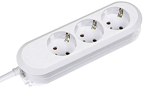 Bachmann Steckdosenleiste SMART 3-Fach 3m Mehrfachsteckdose Weiß 388.271 (Befestigung durch Anschraublöcher und praktische Kabelaufwicklung)