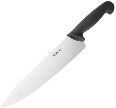 Hygiplas Chef's Knife 25.5cm / 10 inch Blade Professional Grade | Black Ergonomic Handle| Weight: 210 grams | C264