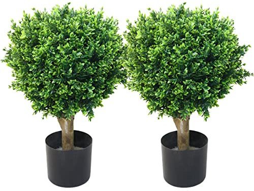 Pure Garden 50-10008 Künstlicher Baum, 61 cm, Formschnitt für Innen- und Außenbereich, 17 x 17 cm, 2 Stück