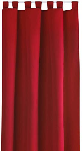 Bestlivings Blickdichte Gardine mit Schlaufen (140x145 cm/Rot), in vielen Variationen