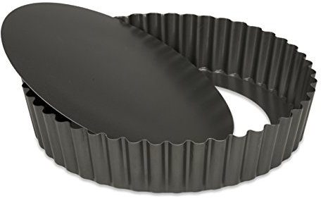 patisse Stampo per quiche con fondo staccato e bordo alto, in acciaio, grigio, 25 x 25 x 6 cm