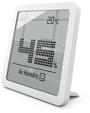 Stadler Form Hygrometer und Therometer Selina little, präzises Messgerät | Misst Luftfeuchtigkeit und Temperatur, digital, batteriebetrieben, für Innenräume, praktische Anzeige mit Smiley, weiß