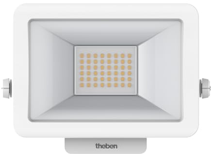 Theben 1020683 theLeda B20L WH projecteur à LED 20 W 5000 K extérieur | 2690 lm, IP 65, rotation 360°, modules mouvement/luminosité en option, blanc, blanc neutre