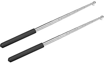 sourcing map Astas de Bandera Telescópicas de Mano Asta de Bandera de Guía de Acero Inoxidable Puntero de Enseñanza para Guías de Turismo Y Profesores Negro 3.28FT / 1M