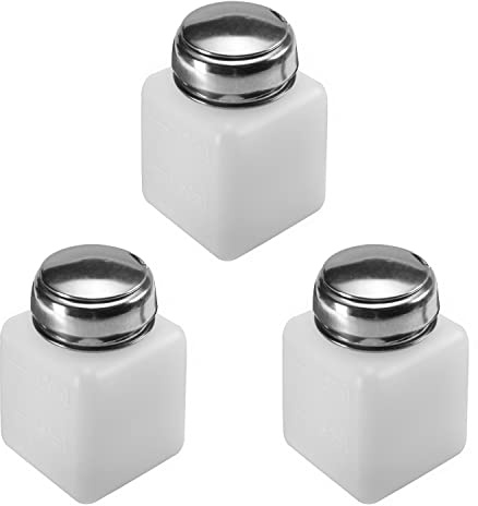 Utoolmart 3 x 120 ml Alkohol-Flüssigkeitspender, Pumpspender mit Dichtungsring, für Nagellackentferner, Lippen-Augen-Make-up-Entferner, Pumpspender, leere Flasche mit Pumpkopf