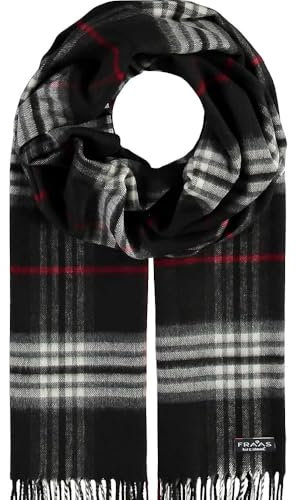 FRAAS Cashmink Schal 35 x 200 cm - Weicher als Kaschmir - Schal kariert für Damen und Herren - Perfekt für Herbst und Winter Schwarz