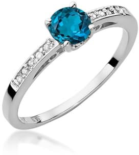 Lumari Gold - Verlobungsring Damen Ring Gold 585 Echtgold 14k Weißgold mit natürlichem Diamanten Damen Solitär Versprechen Ring Rubin Brillanten - Ringe Frauen