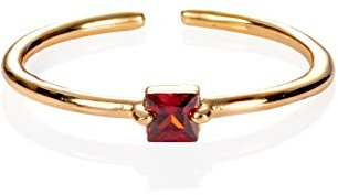Namana Dekorativ ring i guld för kvinnor, justerbar öppen ring för kvinnor med en färgglad fyrkantig sten, förgylld damring med zirkoniasten, guldring för kvinnor, tonåringar, flickor, Kubisk zirkonia