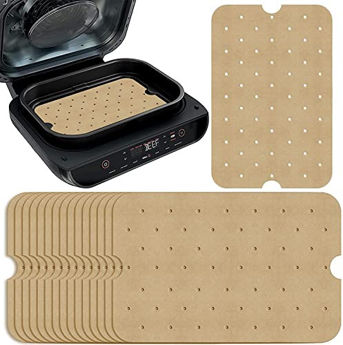 100PCS Unbleached Air Fryer Parchment Paper, 7.7'x11.7' Nonstick Air Fryer Liners for Ninja Foodi XL Smart FG551 6-in-1 Indoor Grill
