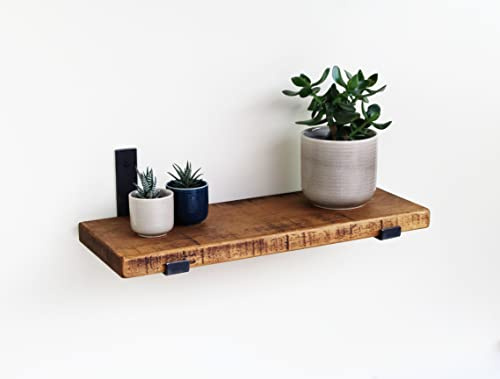 Rustic Wood Wall Shelf | Solid Wooden Bracket shelves for Wall | Floating shelf | Handmade | Bookshelf | Kitchen Shelves | Home Decor