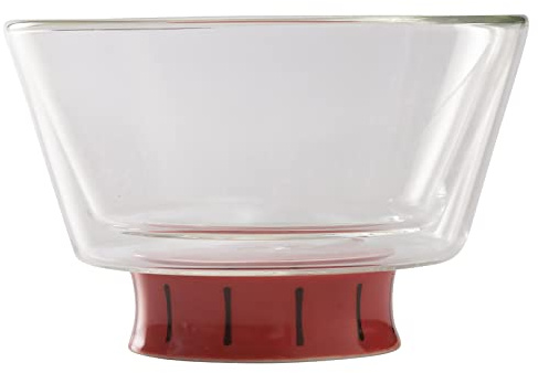 Branew BraBowl 58399 Heat Resistant Glass, Double Layered Bowl, Pot, Plate, Small, 5.1 inches (13 cm), Microwave, Dishwasher Safe, Heat Retention, Cold Insulation, Hologram, Made in Japan