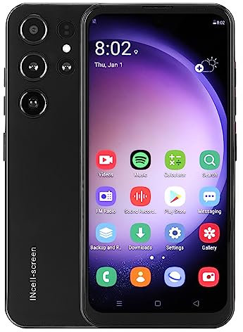 S23 Ultra Smartphone, 4G LTE-Mobiltelefon, 6,6-Zoll-FHD-Bildschirm, 4 GB RAM, 64 GB ROM, 5500-mAh-Akku, 24-MP-Kamera, 2,4 G/5 G WLAN, Gesichtserkennung,10.0 (EU-Stecker)