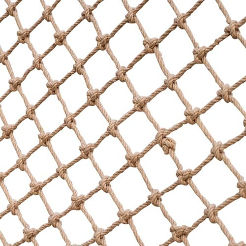 SSWZHANG Rete Arrampicata Canapa Rete Intrecciata Corda Canapa Protettiva della Recinzione della Scala del Balcone Rete Decorativa in Corda di Canapa per Interni Ed Esterni(Size:2 * 5m(7 * 16ft))
