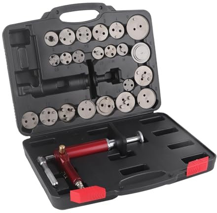 Aramox Repousse Piston Frein Kit d'outils de Remontage de Piston de Frein 24 Pièces, Acier 45, Haute efficacité 118 Psi, Ajustement Universel pour Voitures, Solution Complète d'entretien des Freins