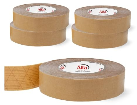 Alfa 226 Ruban adhésif spécial double-face StrongTac, 30 mm x 50 m, 5 pièces, pour montage de plinthes en tissu ou moquette, extrêmement fixant