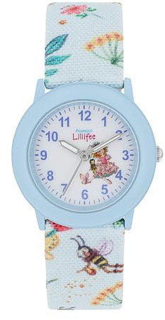 Prinzessin Lillifee Armbanduhr Mädchen Kinder Quarzuhr Analog, mit Textil Armband, Rosa, 3 bar Wasserdicht, Kommt in Uhren Geschenk Box, 2037724