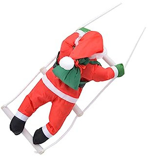 Alipis Weihnachtsmann Dekorationen Kletterseil Hängepuppe aus Oxford Stoff mit Pp Baumwolle 25cm Niedliche Weihnachts Hängepuppe für Wohnzimmer und Innenräume als Festlicher
