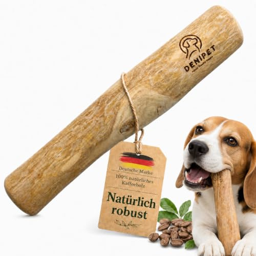 DENIPET® Kaffeeholz Kauknochen Kauspielzeug für Hunde 10–20 kg, Größe L | Naturbelassen, kalorienfrei, ohne künstliche Zusätze – vielseitige Alternative zu Kaustange und Kauwurzel