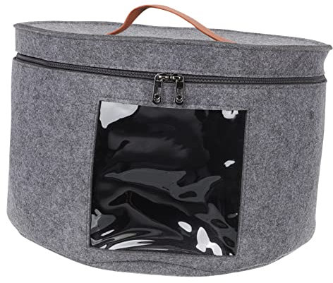 CAXUSD Hutschachtel Mit Transparenter Pvc-frontplatte Aufbewahrungsbox Für Hut Runde Box Mit Deckel Und Reißverschluss Bruchfest Und Langlebig Für Reise Und Schrank