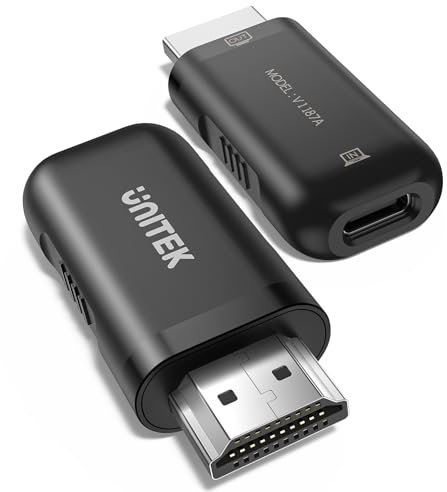 UNITEK USB C zu HDMI Adapter Unidirektional Typ-C Buchse Videoquelle zu HDMI Stecker Display Konverter 4K 60Hz Thunderbolt 3/4 Adapter für MacBook Pro/Air iPhone Serie iPad Pro Windows Surface