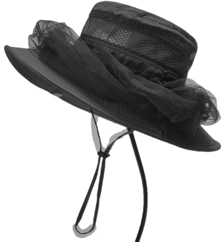 Myggnät hatt, snabbtorkande solhatt med myggnät, djungelansiktsmask
