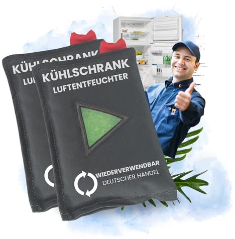 TronicXL 2 deumidificatori per frigorifero, cuscino riutilizzabile – accessori per deumidificatore, sacchetto per deumidificatore, granulato, compatibile con AEG Bosch Miele