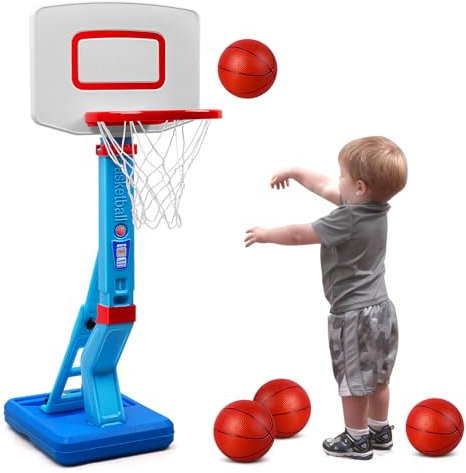 Canestro Basket Bambini - Esterno e Da Camera - Altezza Regolabile 70-138cm - Supporto per 3-7 Anni - Giochi Da Interno ed Esterno