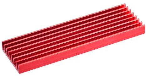 QUARKZMAN 1 Confezione Dissipatore di Calore per SSD Nvme M.2 2280 con Pad Termico in Lega di Alluminio per PC Laptop, 70x22x6mm, Rosso
