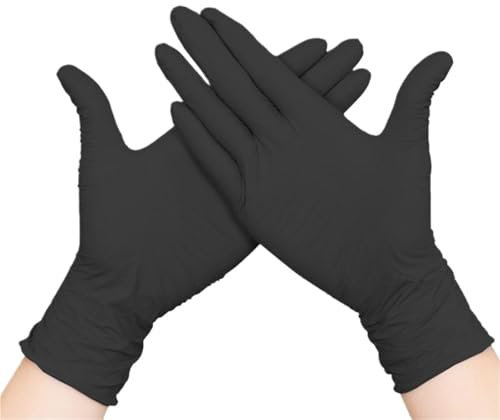 UALXPAO Cleaning Gloves Cleaning Gloves Latex Rubber Gloves Dishwashing Household Cleaning Gloves for Home Kitchen(Black 50PCS,111 * 92cm)