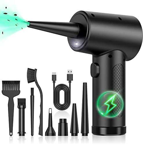 Elektrische Staubgebläse Druckluftspray für PC Reinigungsset, 91000 U/min Compressed Air, 3-Gang einstellbare Air Duster Luftdruckspray, Tastatur Reinigung für PC, Elektronik, Sofa, Auto